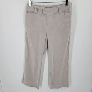 Madison Pants Women's 4 Capri Striped Beige White